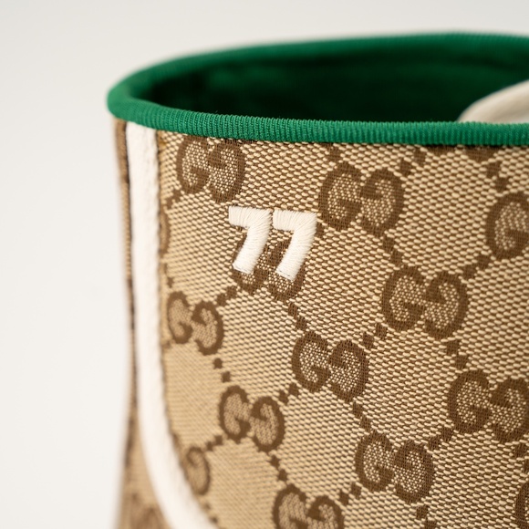 size 10.5G 11 US Gucci GG Canvas Tennis 1977 Beige Hight Top - Picture 9 of 14